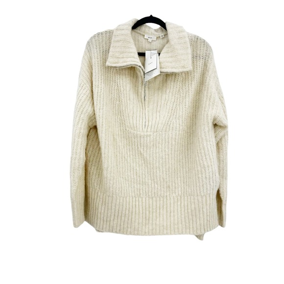 A.L.C. Everett Half Zip Wool Alpaca Pullover Sweater In Natural Size L NWT - Picture 11 of 11
